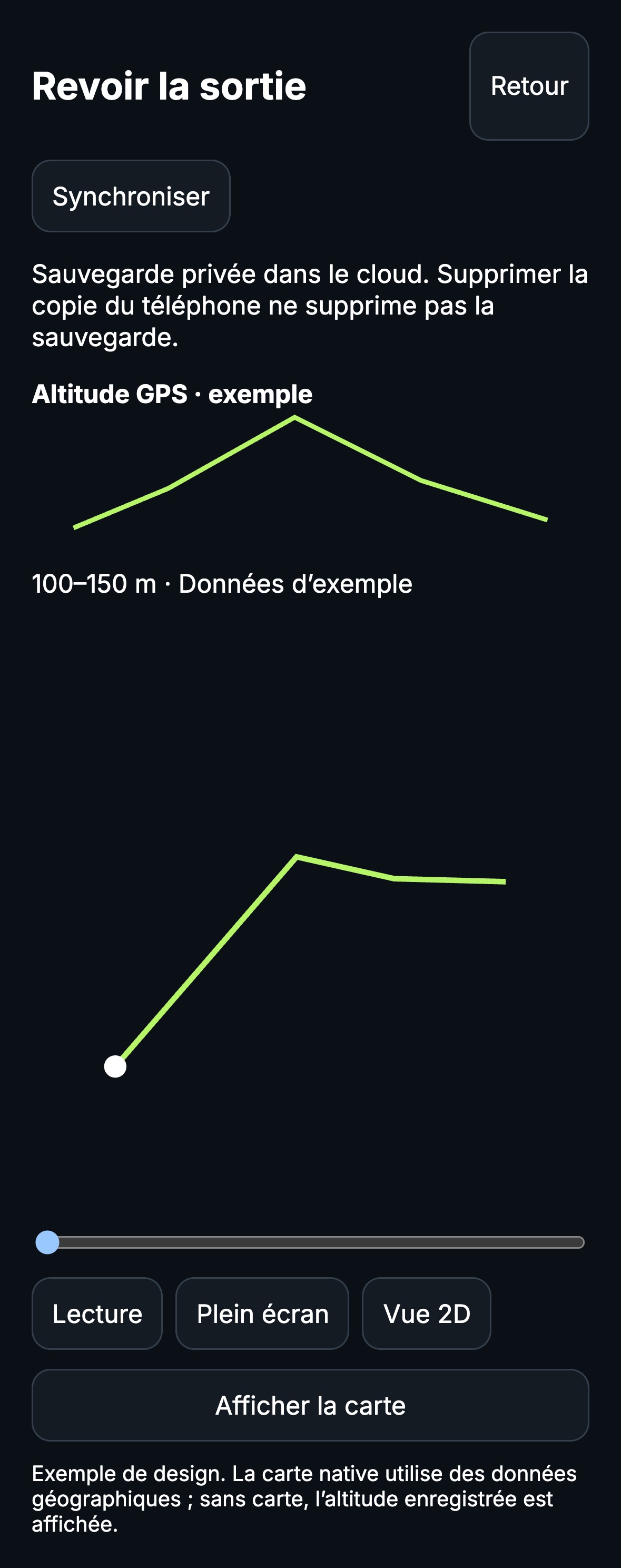 Enregistrement et revue des sorties · Aperçus localisés de l’application · données simulées